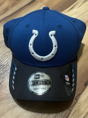 Indianapolis Colts New Era Hat Blue 9FORTY Adjustable Velcro Strap Cap